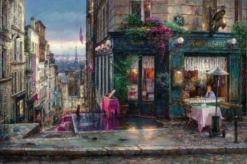 Paisajes Painting - Sueños parisinos paisaje urbano escenas de la ciudad moderna cafe